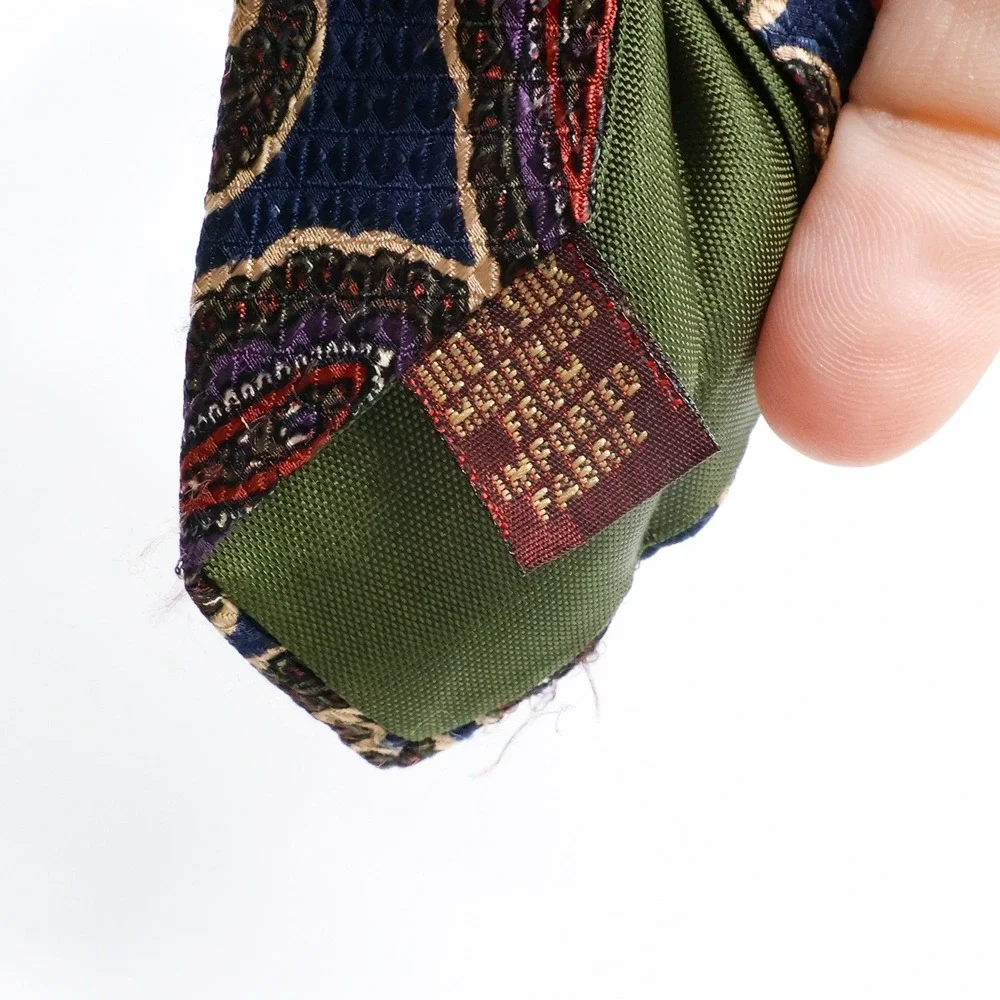 Chaps Ralph Lauren Tie Mens Paisley Silk Blue Imported Fabric